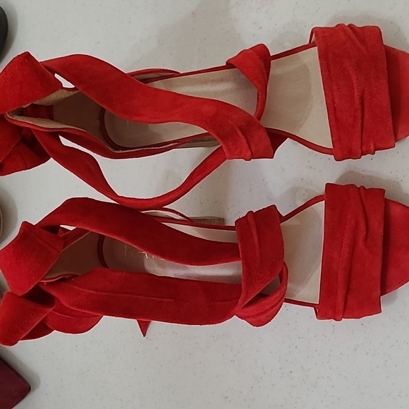 RAYE Maggie red suede Heeled Sandals that tie around the ankle size 8 - Picture 4 of 10